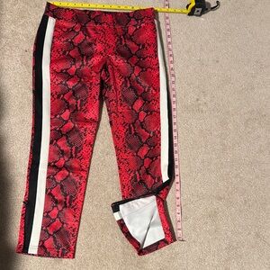 Pam & Gela pink Snake Print track pants with Side Stripes medium